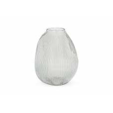 Nkuku Linsy Ribbed Glass Vase - Clear
