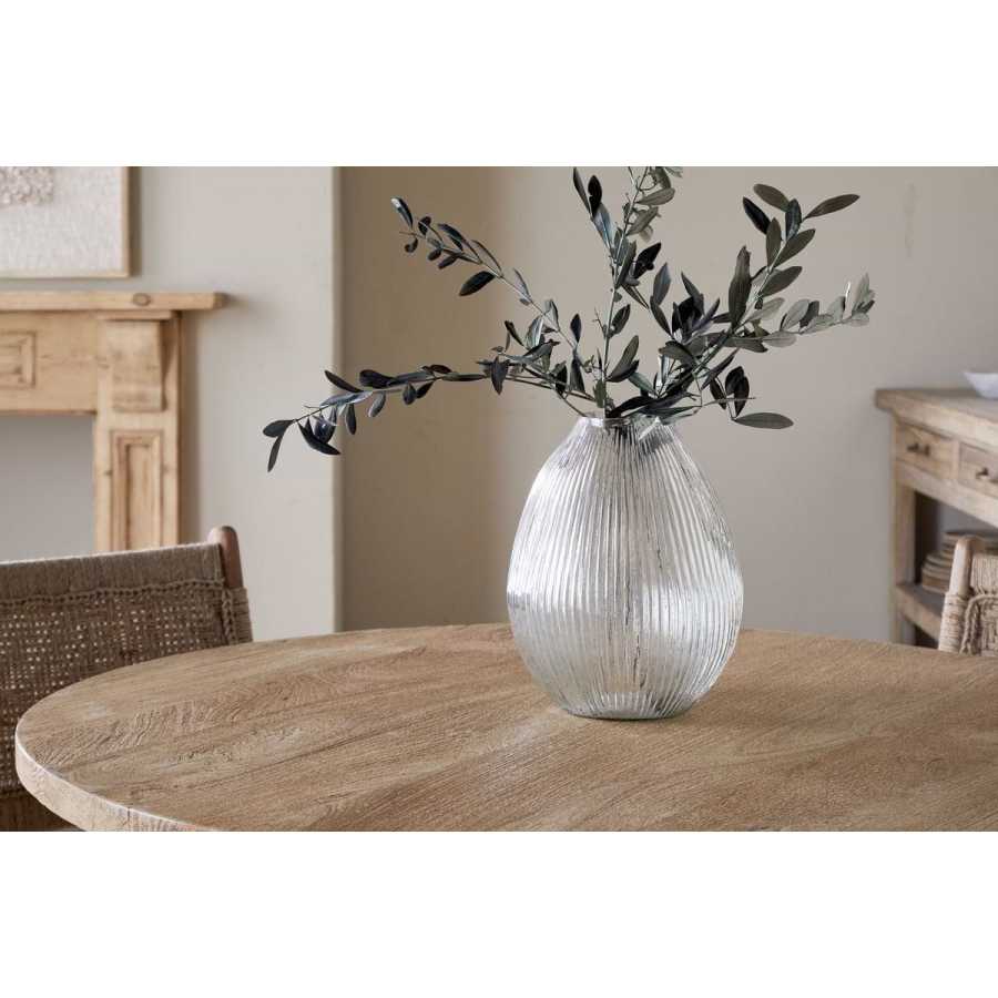 Nkuku Linsy Ribbed Glass Vase - Clear