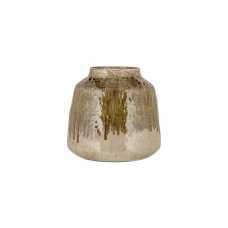Nkuku Melina Reactive Glaze Vase - Olive & Natural