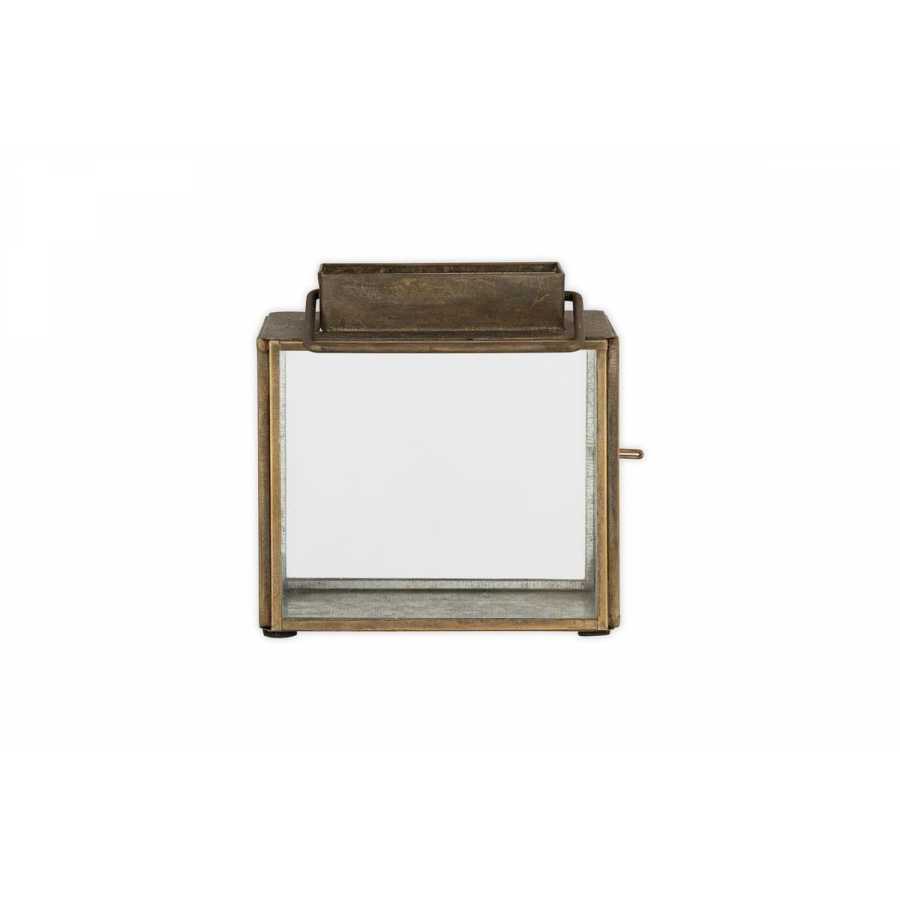 Nkuku Obi Mini Table Lantern - Antique Brass