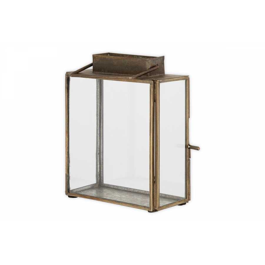 Nkuku Obi Mini Table Lantern - Antique Brass