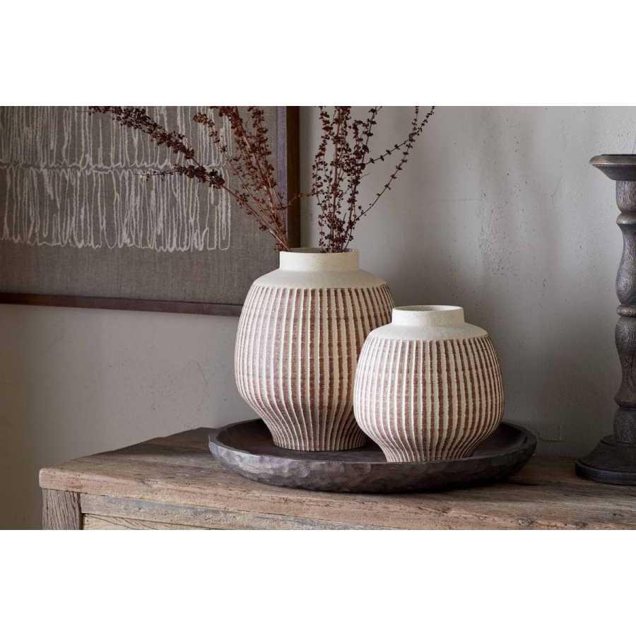 Nkuku Perola Reactive Glaze Decorative Vase - Natural & Rust