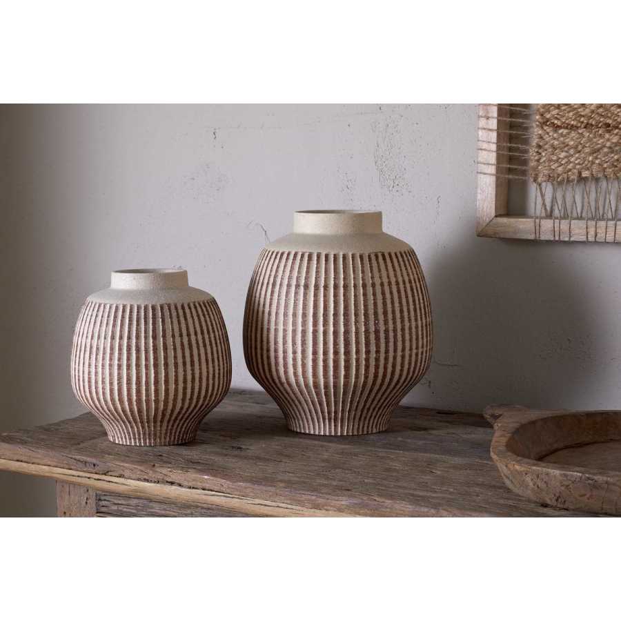 Nkuku Perola Reactive Glaze Decorative Vase - Natural & Rust