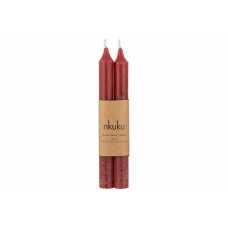 Nkuku Rustic Soy Blend Dinner Candle - Dark Cherry (Set of 2)