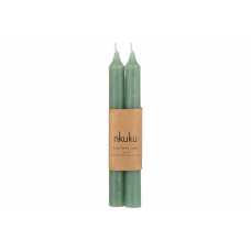 Nkuku Rustic Soy Blend Dinner Candle - Sage Green (Set of 2)