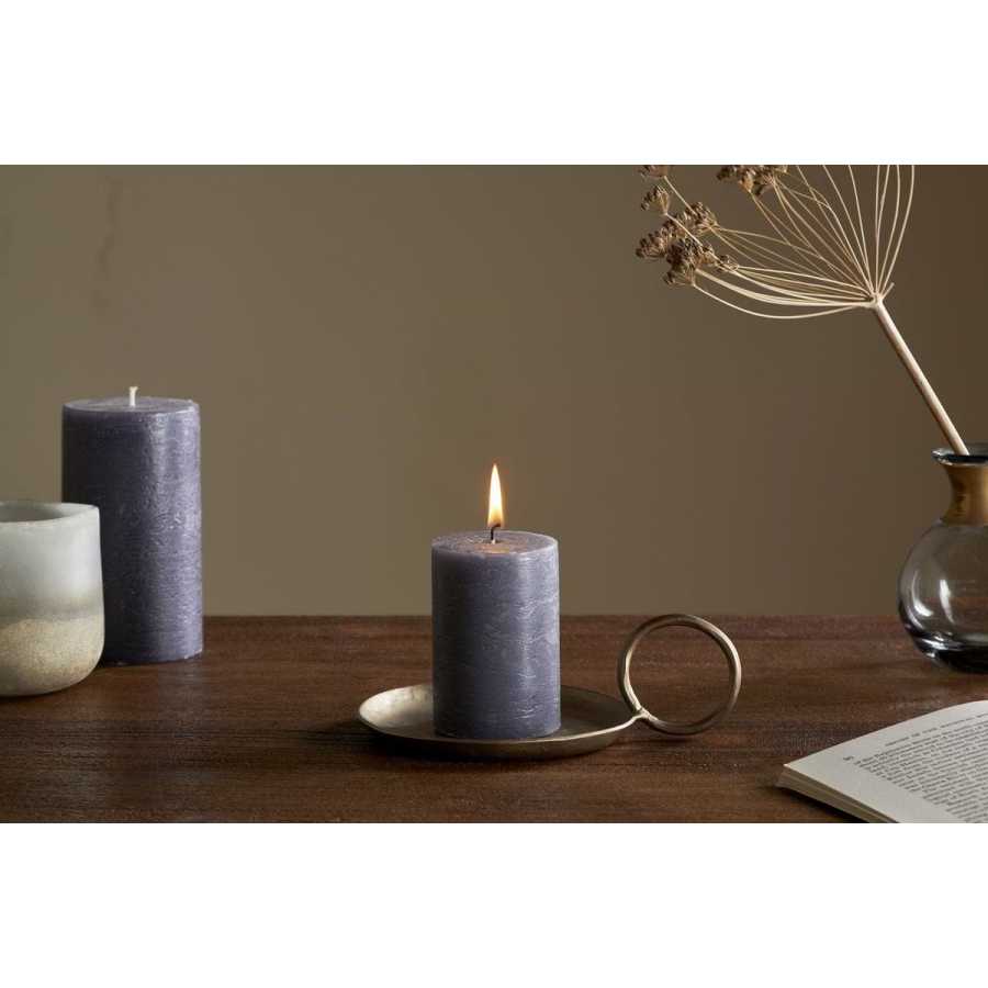 Nkuku Rustic Soy Blend Mini Pillar Candle - Charcoal