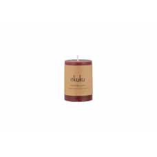 Nkuku Rustic Soy Blend Mini Pillar Candle - Dark Cherry