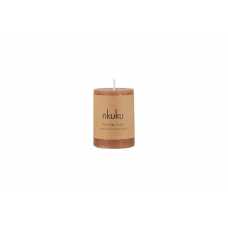 Nkuku Rustic Soy Blend Mini Pillar Candle - Rust