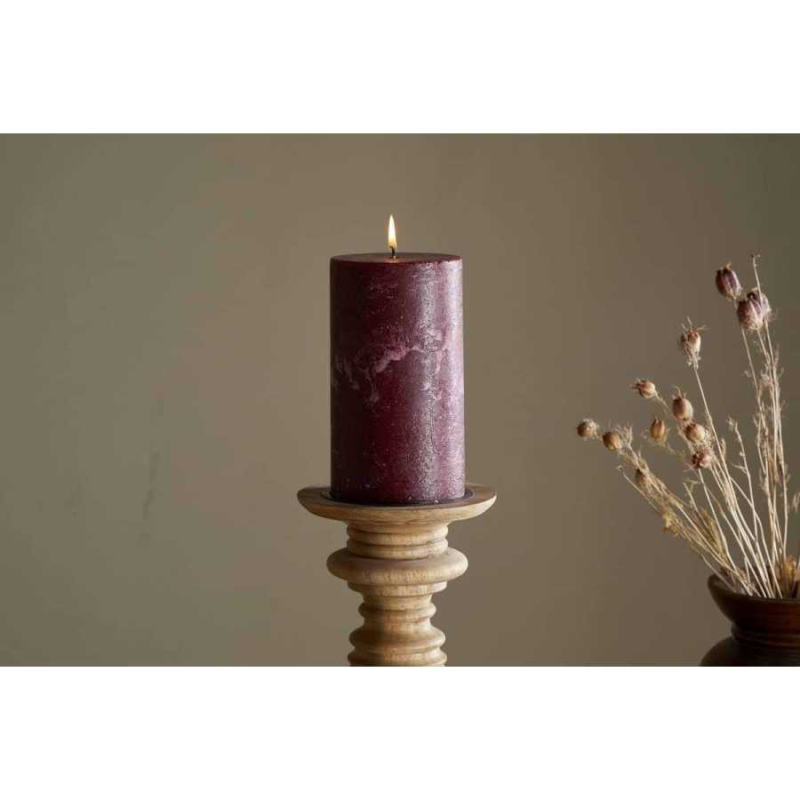 Nkuku Rustic Soy Blend Pillar Candle - Dark Cherry - Large