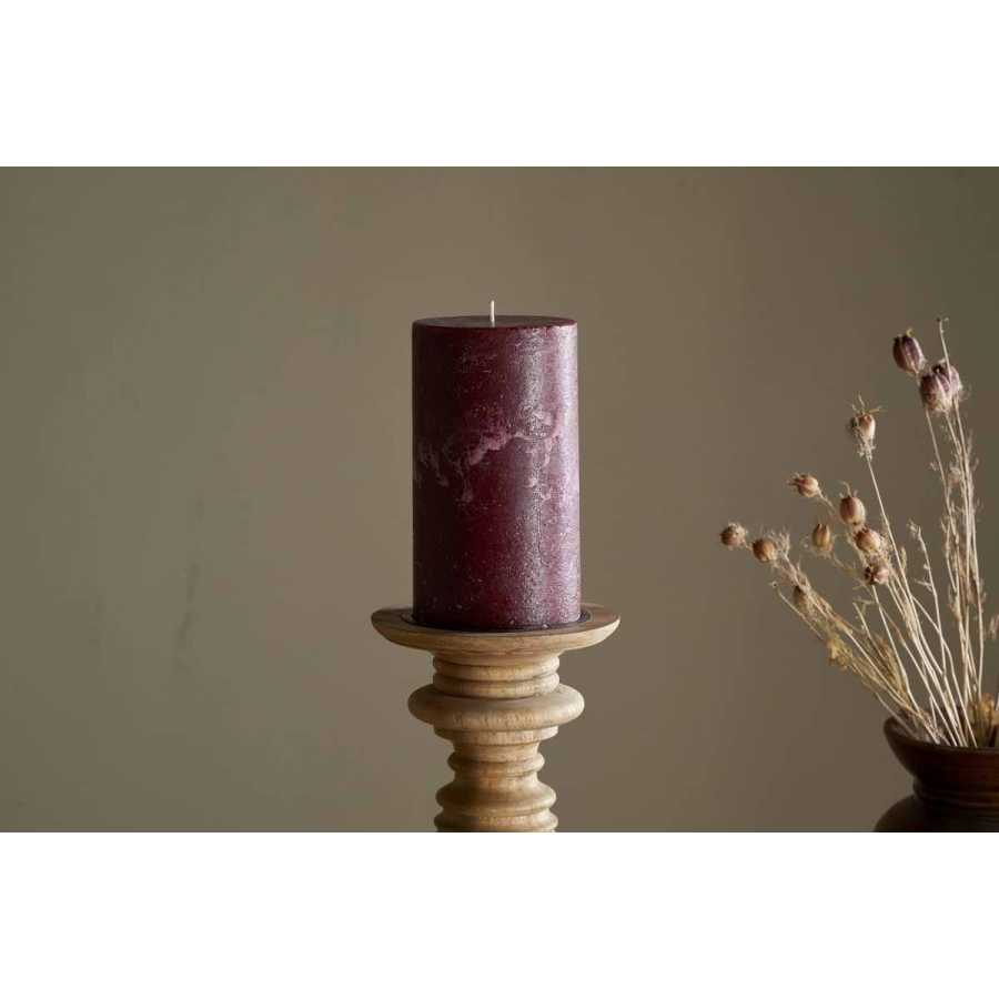 Nkuku Rustic Soy Blend Pillar Candle - Dark Cherry - Large