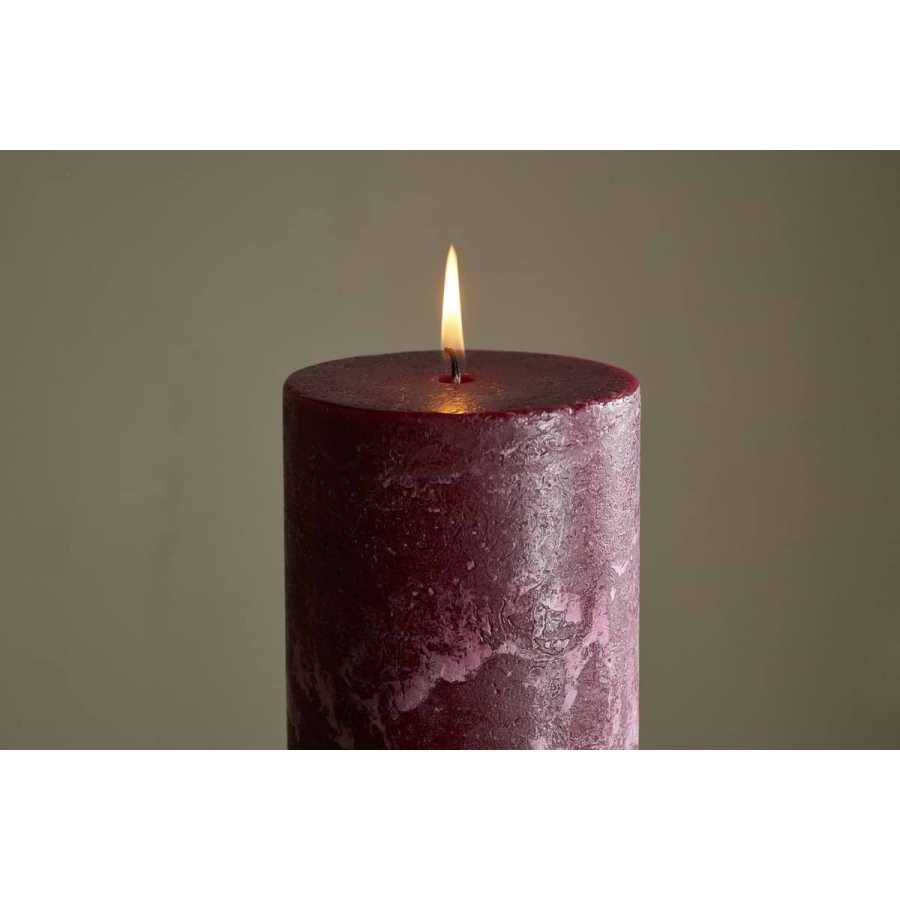 Nkuku Rustic Soy Blend Pillar Candle - Dark Cherry - Large