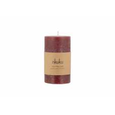 Nkuku Rustic Soy Blend Pillar Candle - Dark Cherry - Small