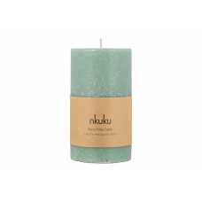 Nkuku Rustic Soy Blend Pillar Candle - Sage Green - Large