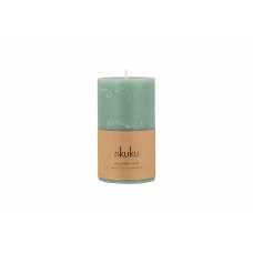Nkuku Rustic Soy Blend Pillar Candle - Sage Green - Small
