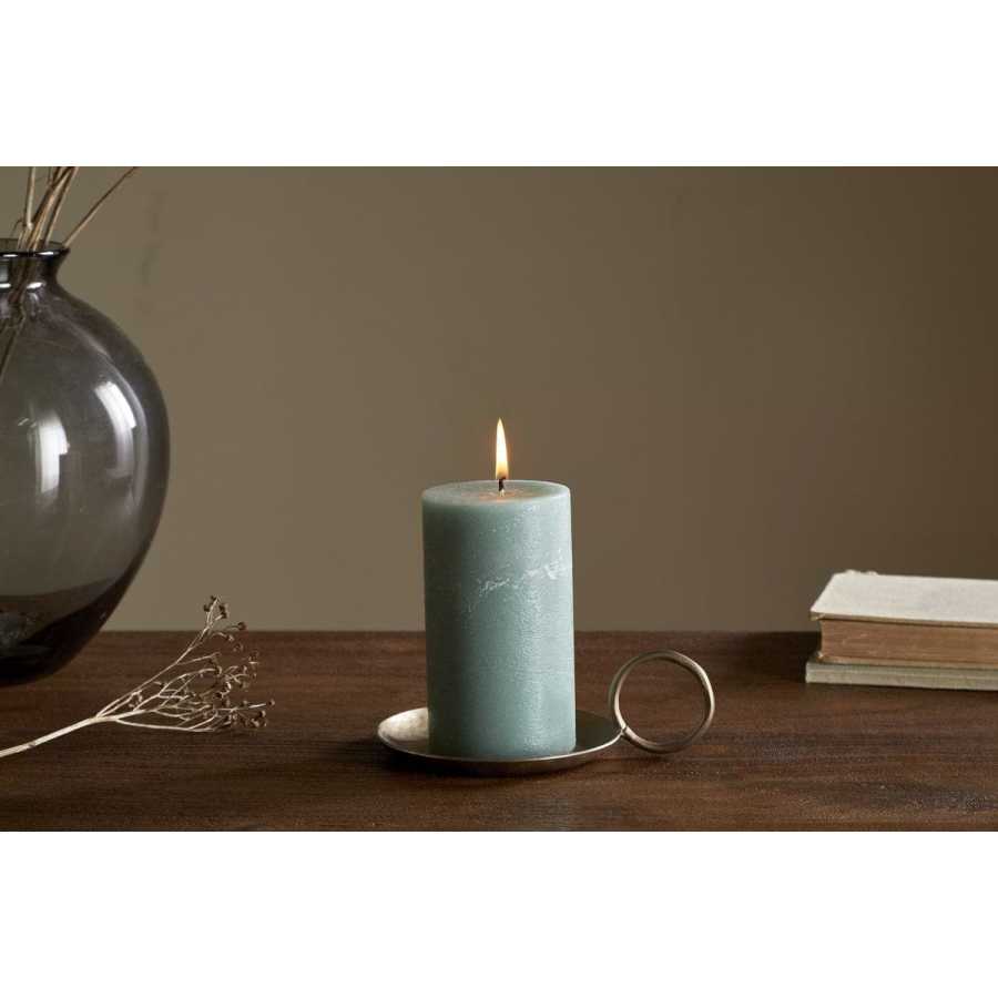 Nkuku Rustic Soy Blend Pillar Candle - Sage Green - Small