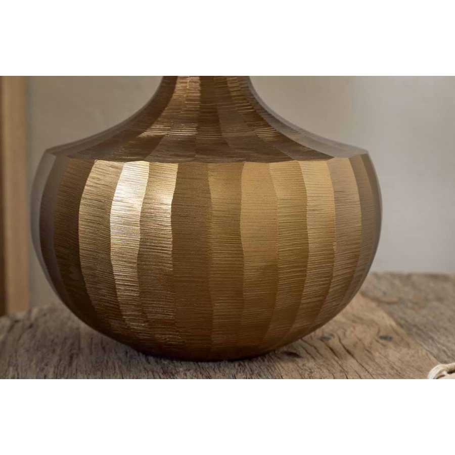 Nkuku Sakiti Cast Aluminium Table Lamp - Antique Brass