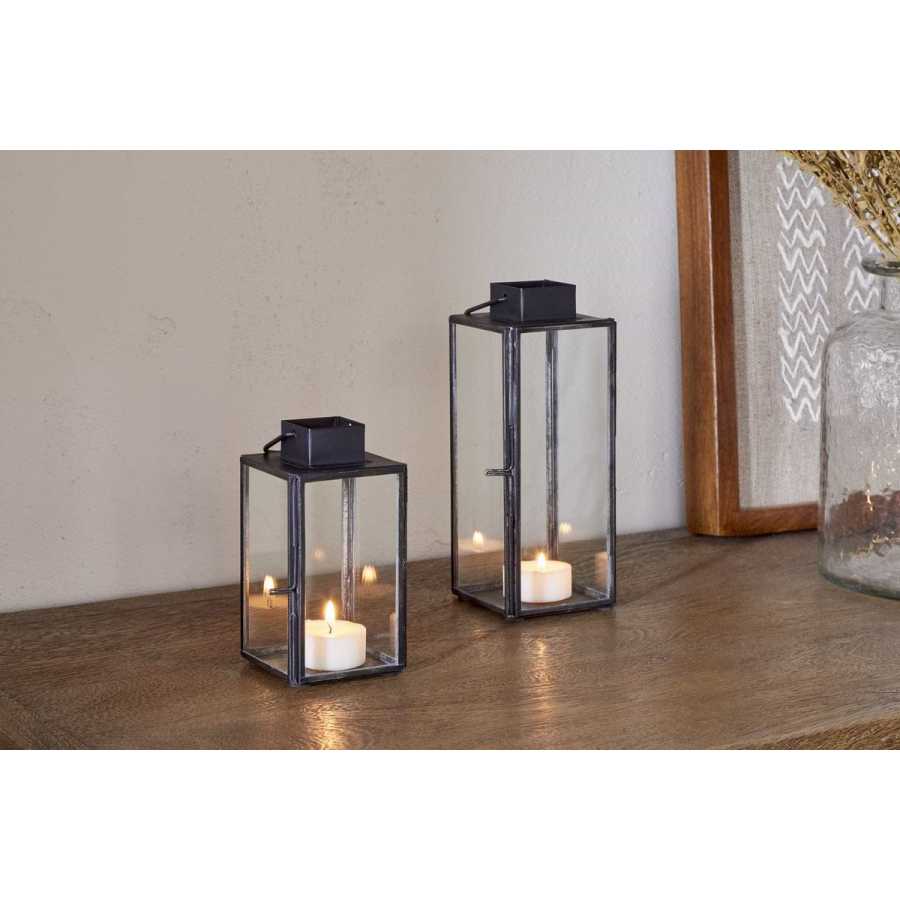 Nkuku Sia Mini Table Lantern - Black