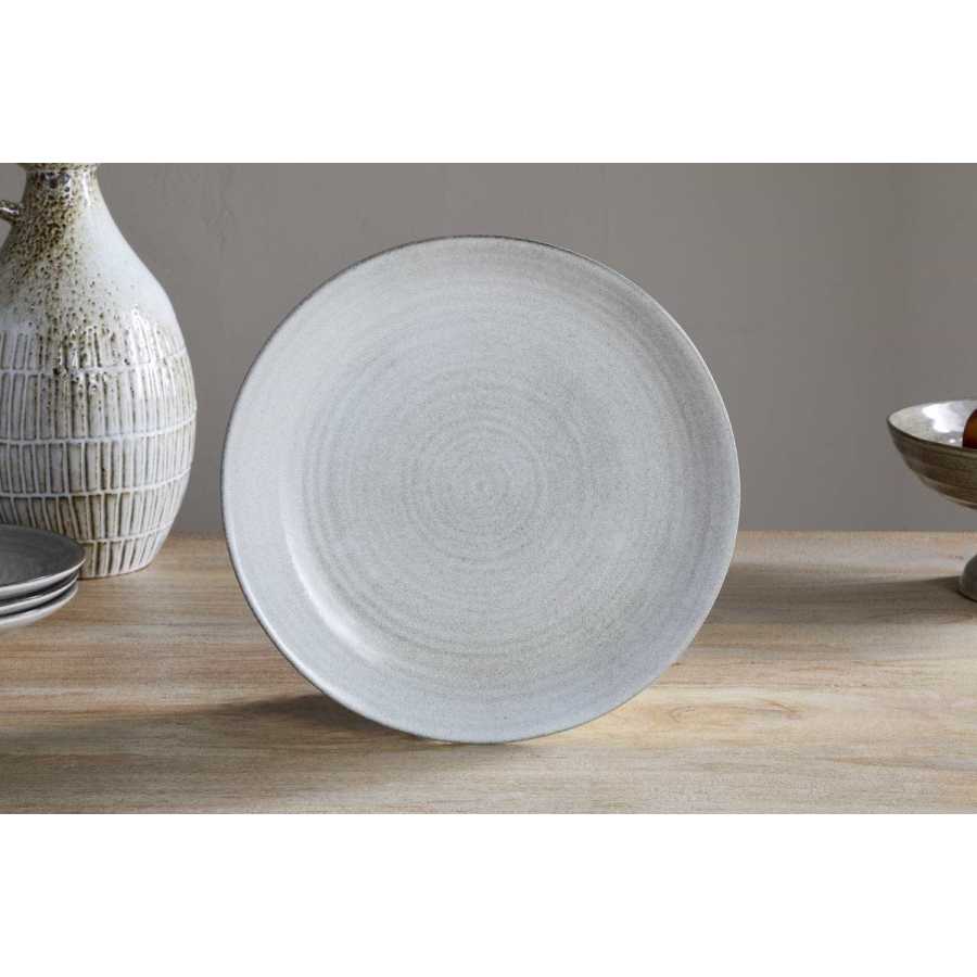 Nkuku Valinha Earthenware Dinnerware Set - Grey  (Set of 12)