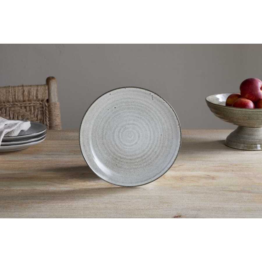 Nkuku Valinha Earthenware Dinnerware Set - Grey  (Set of 12)
