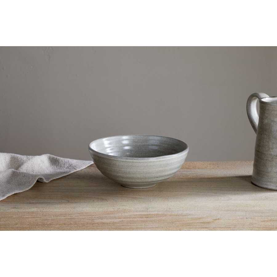 Nkuku Valinha Earthenware Dinnerware Set - Grey  (Set of 12)