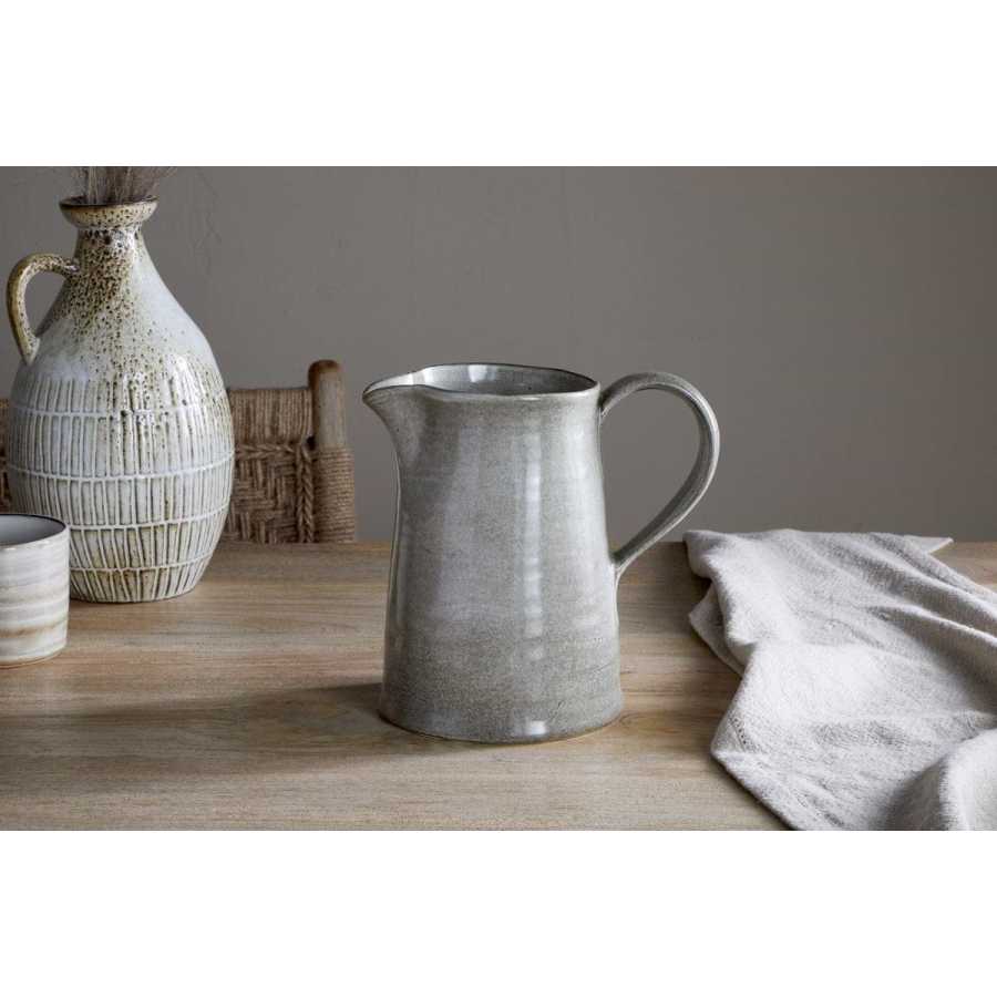Nkuku Valinha Earthenware Jug - Grey - Large