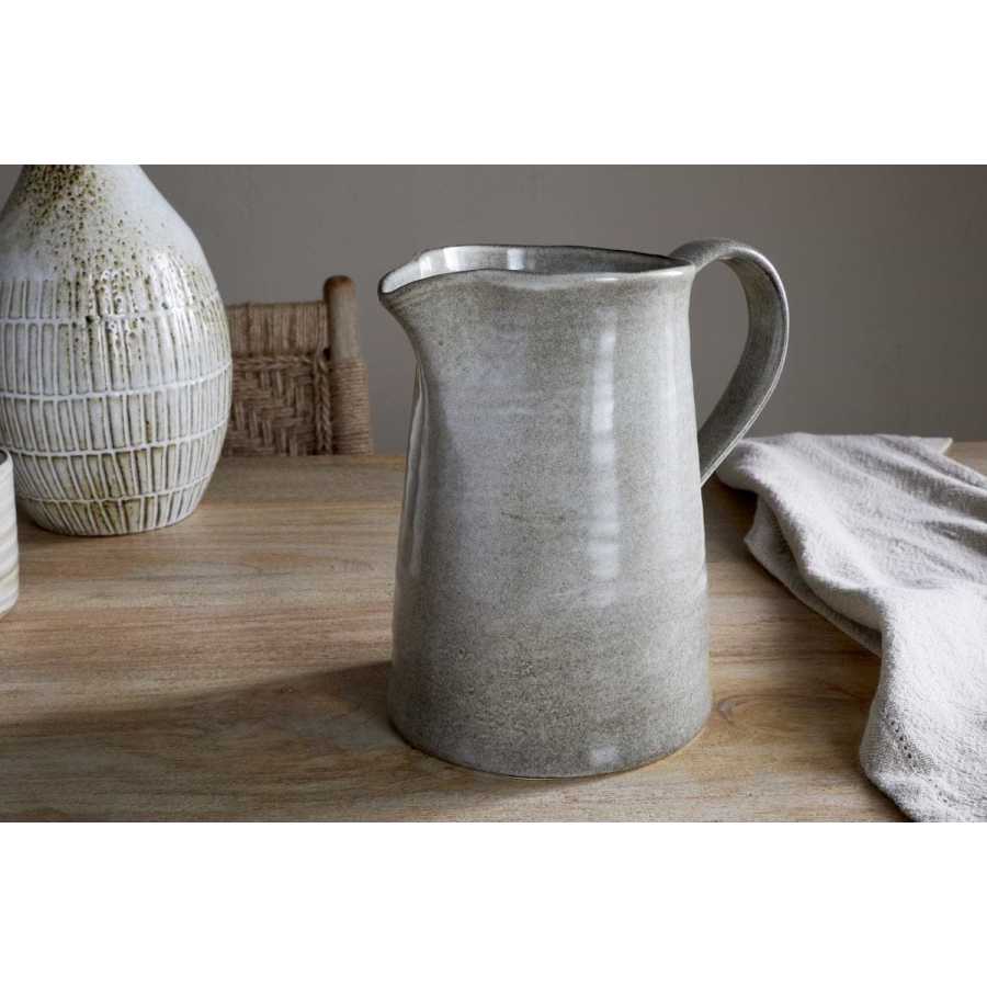 Nkuku Valinha Earthenware Jug - Grey - Large
