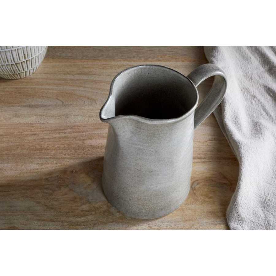 Nkuku Valinha Earthenware Jug - Grey - Large