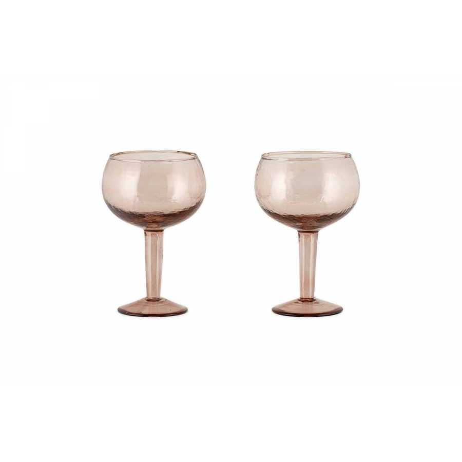 Nkuku Yala Hammered Gin Glass - Dusty Terracotta (Set of 2)