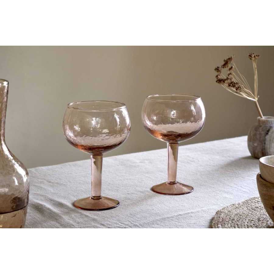 Nkuku Yala Hammered Gin Glass - Dusty Terracotta (Set of 2)