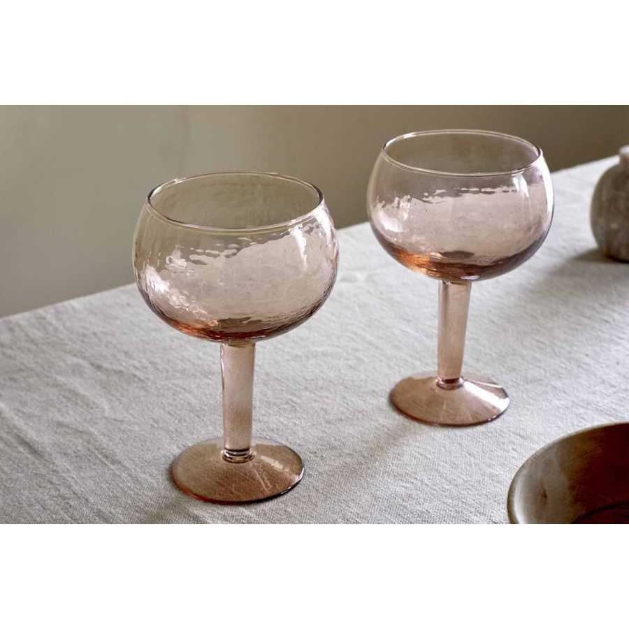 Nkuku Yala Hammered Gin Glass - Dusty Terracotta (Set of 2)