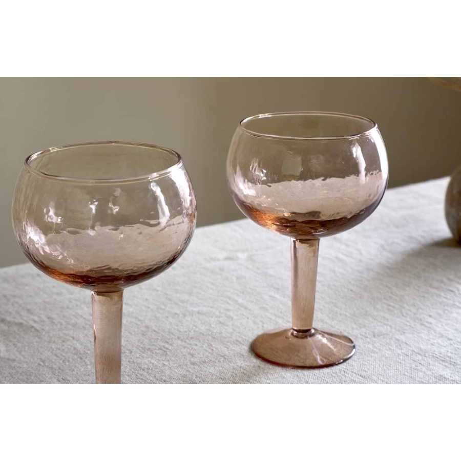 Nkuku Yala Hammered Gin Glass - Dusty Terracotta (Set of 2)