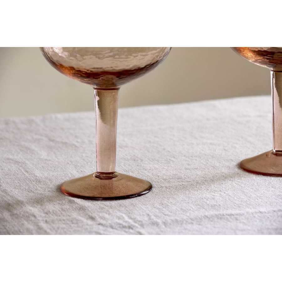 Nkuku Yala Hammered Gin Glass - Dusty Terracotta (Set of 2)