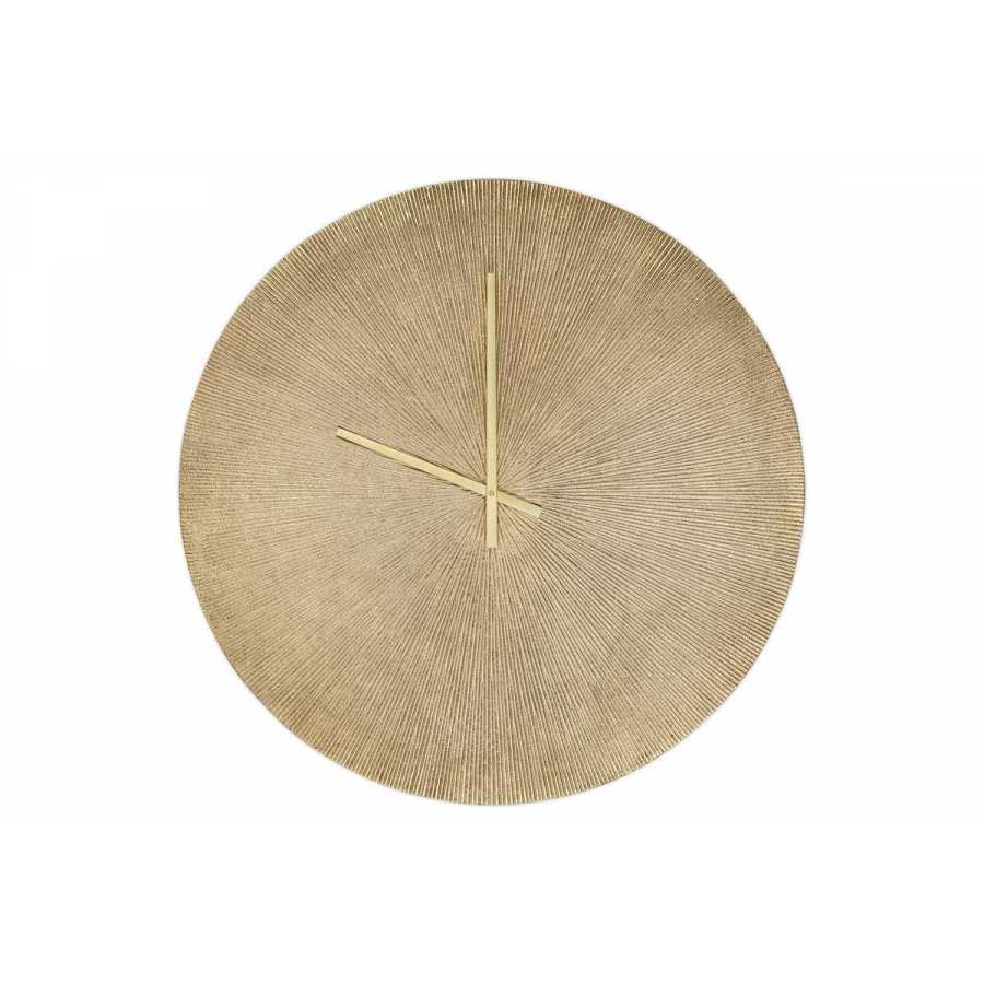 Nkuku Zuwena Etched Wall Clock - Antique Brass