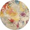 Nourison Celestial CES12 Round Rug - Ivory & Multicolour