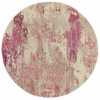 Nourison Celestial CES02 Round Rug - Ivory & Pink
