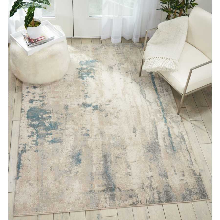 Nourison Maxell MAE17 Rug - Ivory & Teal
