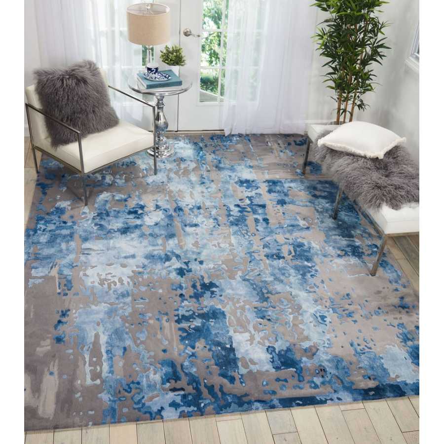 Nourison Prismatic PRS10 Rug - Blue & Grey