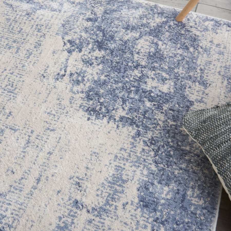 Nourison Silky Textures SLY01 Rug - Ivory & Blue