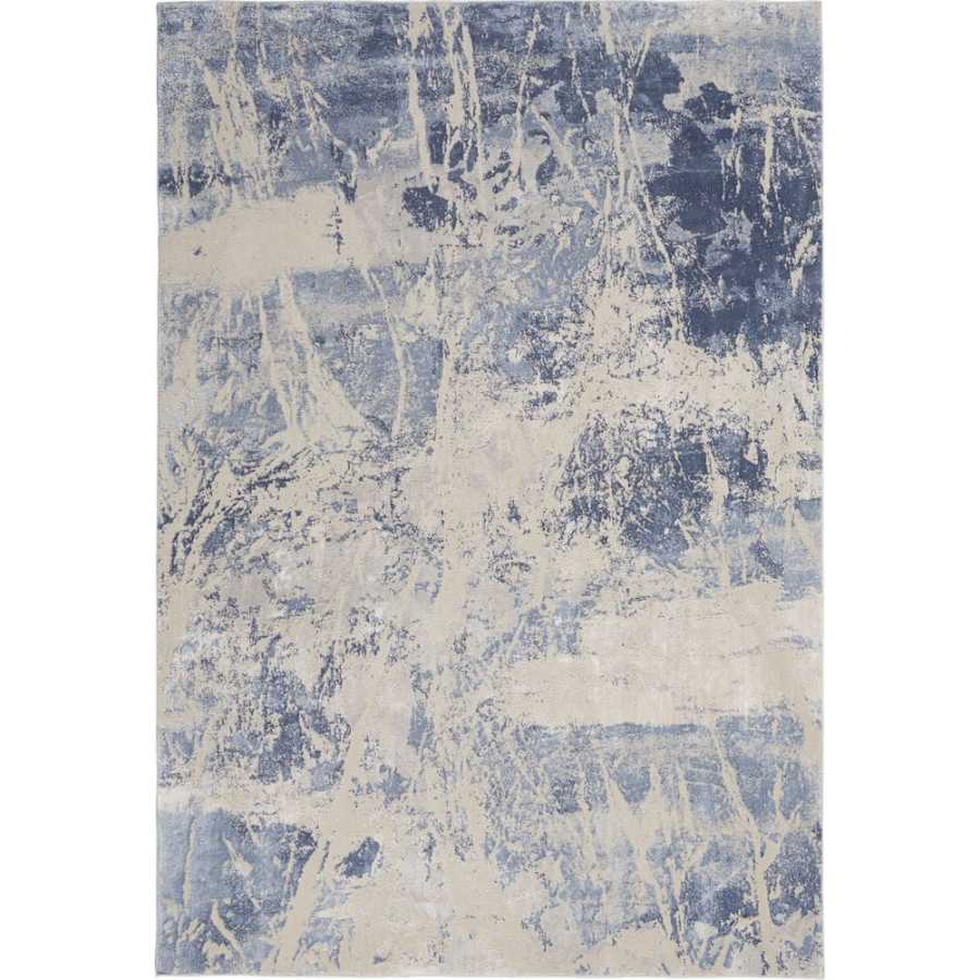 Nourison Silky Textures SLY02 Rug - Blue & Cream