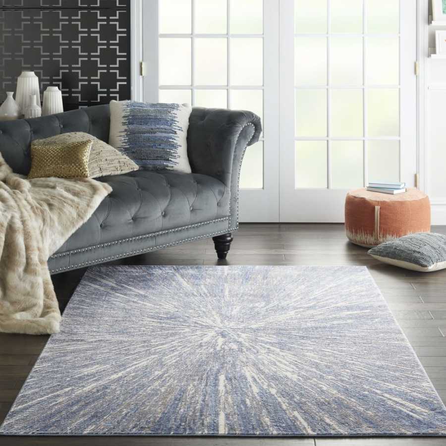 Nourison Silky Textures SLY05 Rug - Blue & Grey