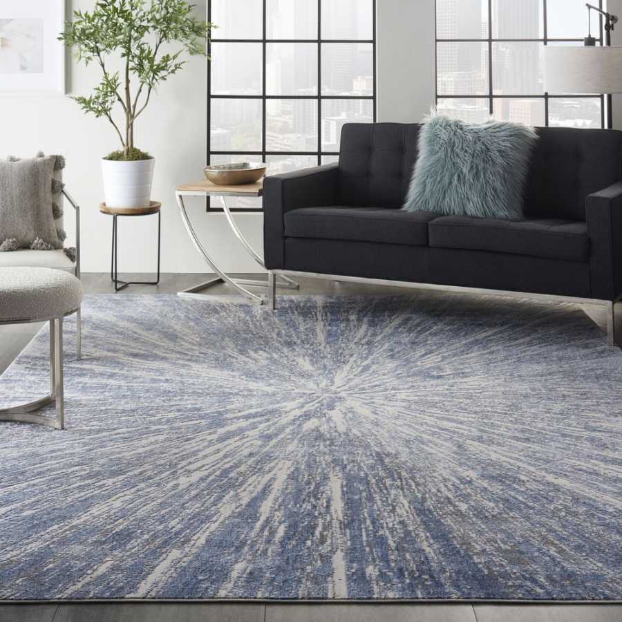 Nourison Silky Textures SLY05 Rug - Blue & Grey