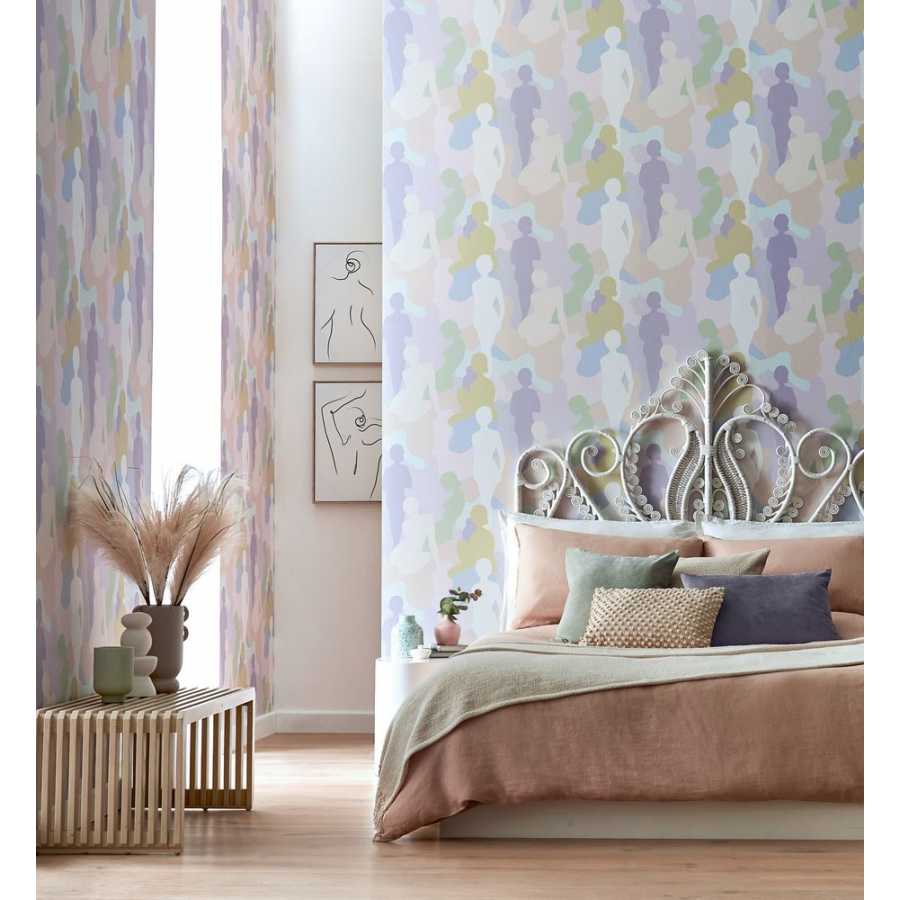 Ohpopsi Abstract Silhouette ABS50108W Wallpaper - Parma Violet