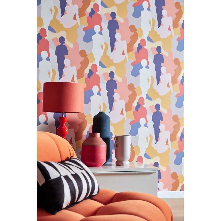 Ohpopsi Abstract Silhouette ABS50110W Wallpaper - Amber & Lapis