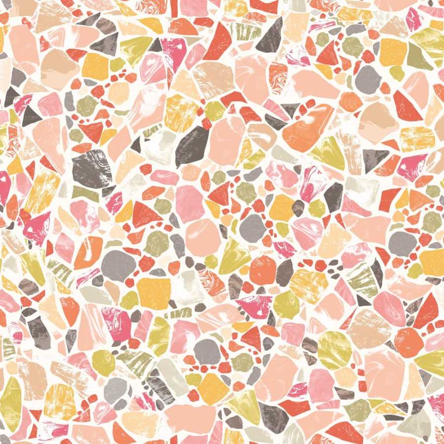 Ohpopsi Abstract Fragments ABS50117W Wallpaper - Coral Crush