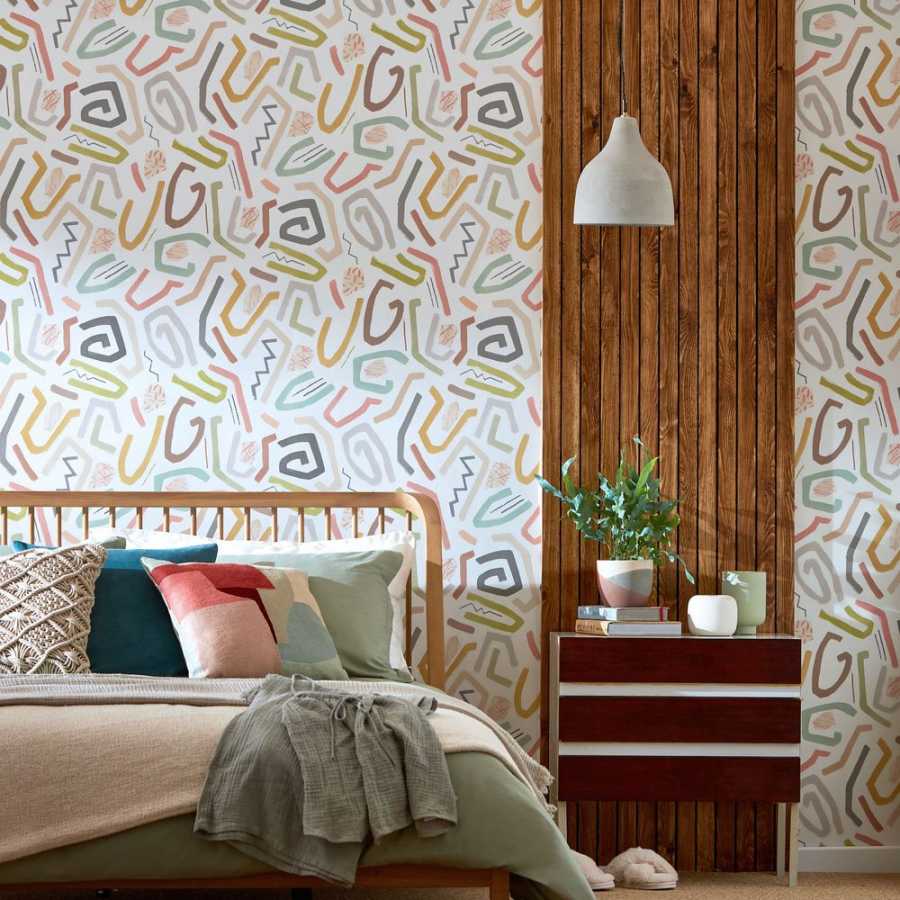 Ohpopsi Abstract Squiggle ABS50124W Wallpaper - Laurel & Sand