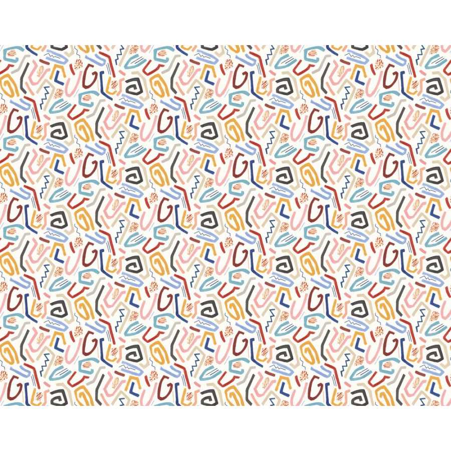 Ohpopsi Abstract Squiggle ABS50126W Wallpaper - Lapis & Honey