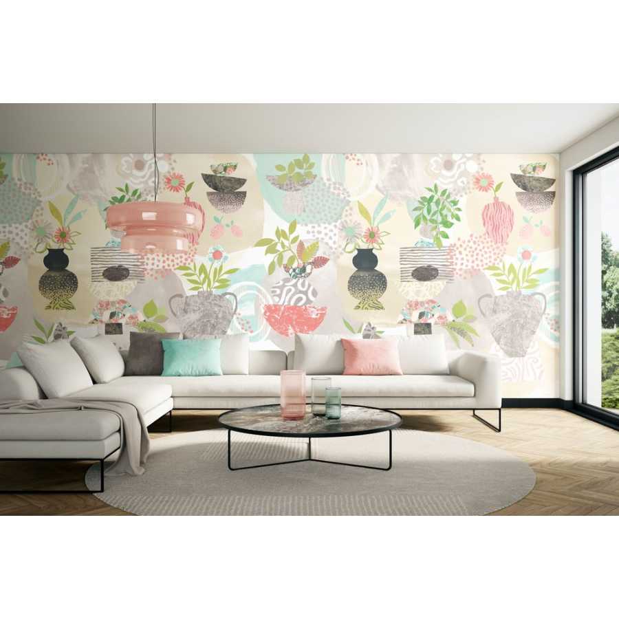 Ohpopsi Abstract Fusion ABS50133M Mural Wallpaper - Toasted Almond
