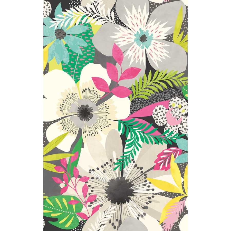 Ohpopsi Concept Floral Riot CEP50101W Wallpaper - Chalk & Carbon