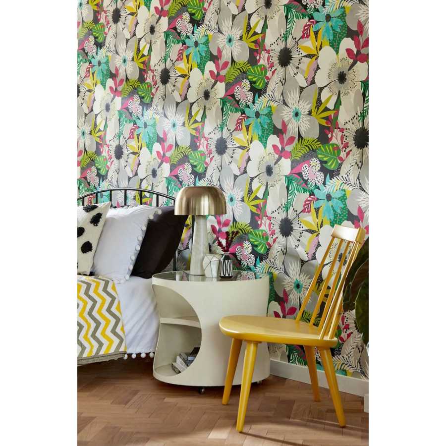 Ohpopsi Concept Floral Riot CEP50101W Wallpaper - Chalk & Carbon