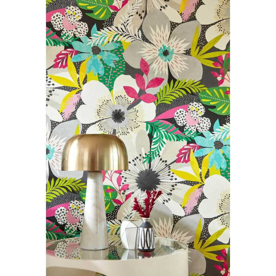 Ohpopsi Concept Floral Riot CEP50101W Wallpaper - Chalk & Carbon